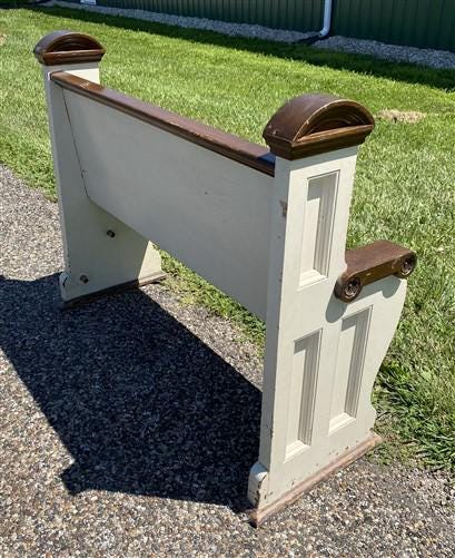 Vintage Wooden Church Pew, 3' 8" Porch Bench, Entry Foyer, Dining Seating, C32