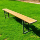 Yellow Vintage German Beer Garden Bench, Portable Industrial Wood Bench Seat, Y5