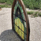 Antique Stained Glass, Arched Church Window, Architectural Leaded Glass, D