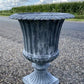 18" Tall Cast Iron Fluted Urn, Flower Pot Planter, Garden Patio Yard Art H1