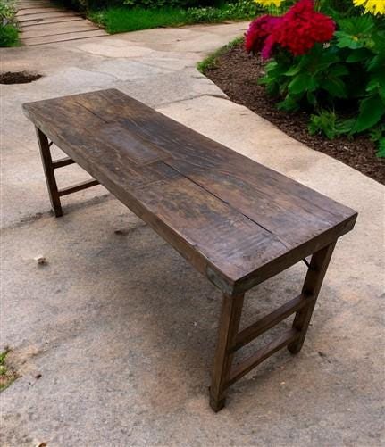 Rustic Folding Table, Vintage Dining Room Table, Kitchen Island, Sofa Table, B78