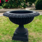 30" Tall Cast Iron Fluted Urn, Flower Pot Planter, Garden Patio Yard Art A4