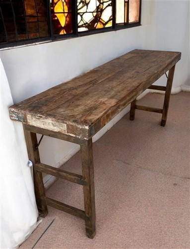 Rustic Folding Table, Vintage Dining Room Table, Kitchen Island, Sofa Table, B99