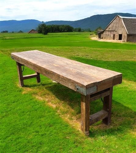 Rustic Folding Bench, Vintage Reclaimed Wood Bench, Farmhouse Decor Seat, A33