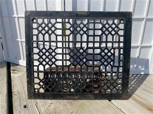 Ornate Art Deco Cast Iron Grate Vintage Wall Floor Fireplace Register Vent A6