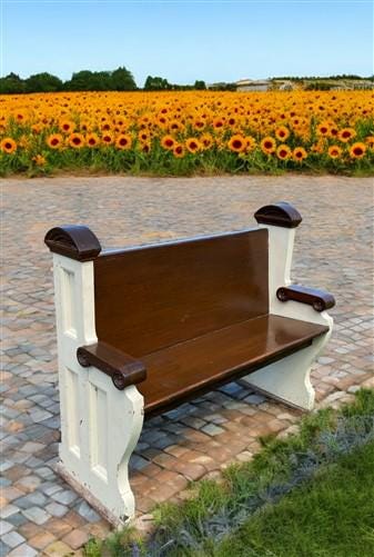 Vintage Wooden Church Pew, Porch Bench, Entry Foyer Bench, Dining Seating, C25