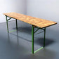 Vintage German Beer Garden Table, Portable Industrial Wood Table, Dining, C92