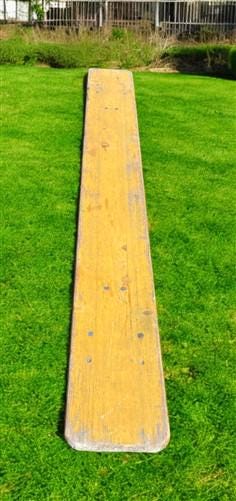 Yellow Vintage German Beer Garden Bench, Portable Industrial Wood Bench Seat, Y5