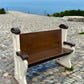 Vintage Wooden Church Pew, Porch Bench, Entry Foyer Bench, Dining Seating, C21