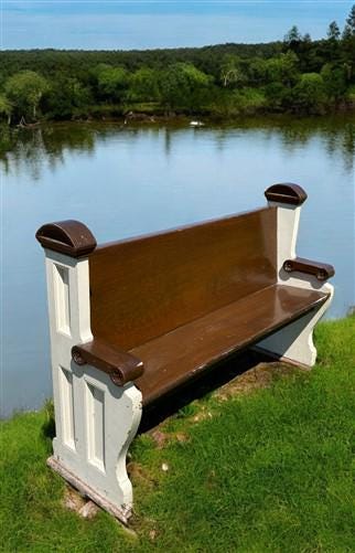 Vintage Wooden Church Pew, Porch Bench, Entry Foyer Bench, Dining Seating, C27