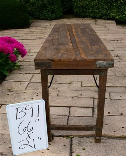 Rustic Folding Table, Vintage Dining Room Table, Kitchen Island, Sofa Table, B91