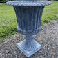 18" Tall Cast Iron Fluted Urn, Flower Pot Planter, Garden Patio Yard Art H1