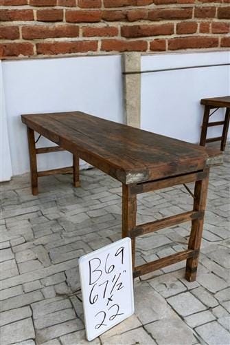 Rustic Folding Table, Vintage Dining Room Table, Kitchen Island, Sofa Table, B69