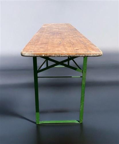 Vintage German Beer Garden Table, Portable Industrial Wood Table, Dining, C92