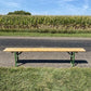 Yellow Vintage German Beer Garden Bench, Portable Industrial Wood Bench Seat, Y6