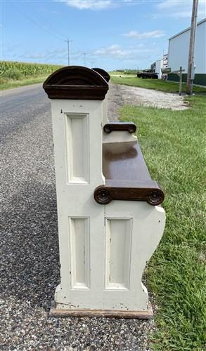 Vintage Wooden Church Pew, Porch Bench, Entry Foyer Bench, Dining Seating, C24