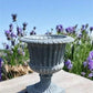 12" Tall Cast Iron Fluted Urn, Flower Pot Planter, Garden Patio Yard Art J1