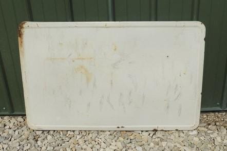 White Porcelain Vintage Table Top Panel, Kitchen Cupboard Hoosier Enamel A31