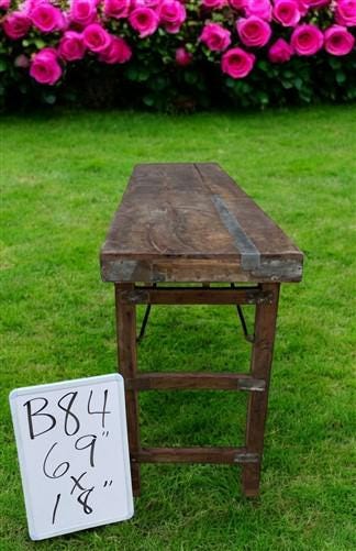 Rustic Folding Table, Vintage Dining Room Table, Kitchen Island, Sofa Table, B84