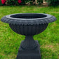 30" Tall Cast Iron Fluted Urn, Flower Pot Planter, Garden Patio Yard Art A4