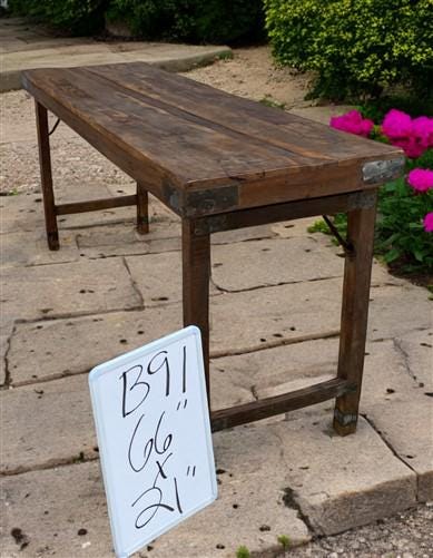 Rustic Folding Table, Vintage Dining Room Table, Kitchen Island, Sofa Table, B91