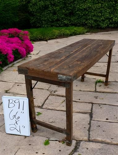 Rustic Folding Table, Vintage Dining Room Table, Kitchen Island, Sofa Table, B91