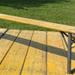 Vintage German Beer Garden Folding Bench, Portable Industrial Wood Bench Seat A3