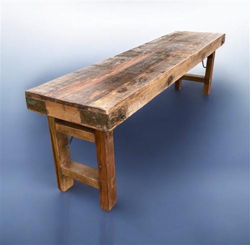 Rustic Folding Bench, Vintage Reclaimed Wood Bench, Farmhouse Decor Seat, A36