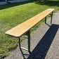 Yellow Vintage German Beer Garden Bench, Portable Industrial Wood Bench Seat, Y6