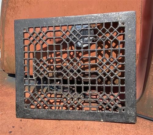 Ornate Art Deco Cast Iron Grate Vintage Wall Floor Fireplace Register Vent A5