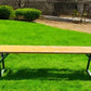 Yellow Vintage German Beer Garden Bench, Portable Industrial Wood Bench Seat, Y5