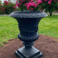 17" Tall Cast Iron Fluted Urn, Flower Pot Planter, Garden Patio Yard Art G1