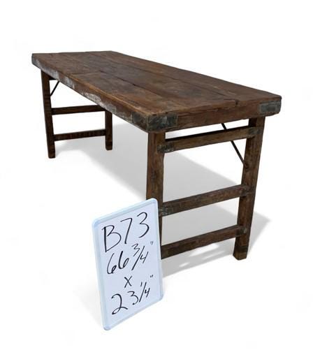 Rustic Folding Table, Vintage Dining Room Table, Kitchen Island, Sofa Table, B73