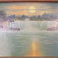 1920s Intinerant Art Landscape Painting, Original Art Waterfall, Landscape, N