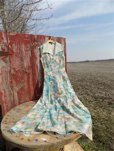 Vintage Evening Dress, Mother of the Bride Dress, Size 10 Floral Formal Dress,