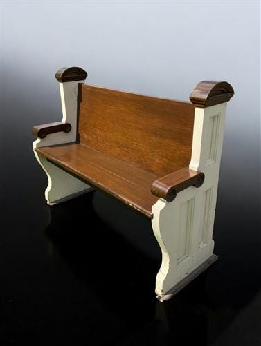 Vintage Wooden Church Pew, Porch Bench, Entry Foyer Bench, Dining Seating, C22