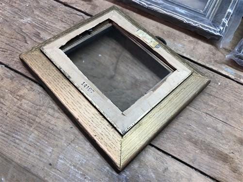 12 Gold Wood 4.5x3.5 Picture Photo Frames with Glass, Art Craft Supplies A