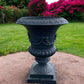 17" Tall Cast Iron Fluted Urn, Flower Pot Planter, Garden Patio Yard Art G1