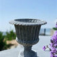 12" Tall Cast Iron Fluted Urn, Flower Pot Planter, Garden Patio Yard Art J1