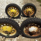 4 Vintage Metal Baby Buggy Wheels Pedal Car Garden Cart Pumpkin Wagon A52