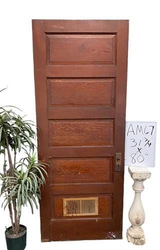 Vintage American Door (31.75x84) Five Panel Interior Door, Architectural AM67