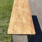 Stained Vintage German Beer Garden Table, Portable Industrial Wood Table, A7