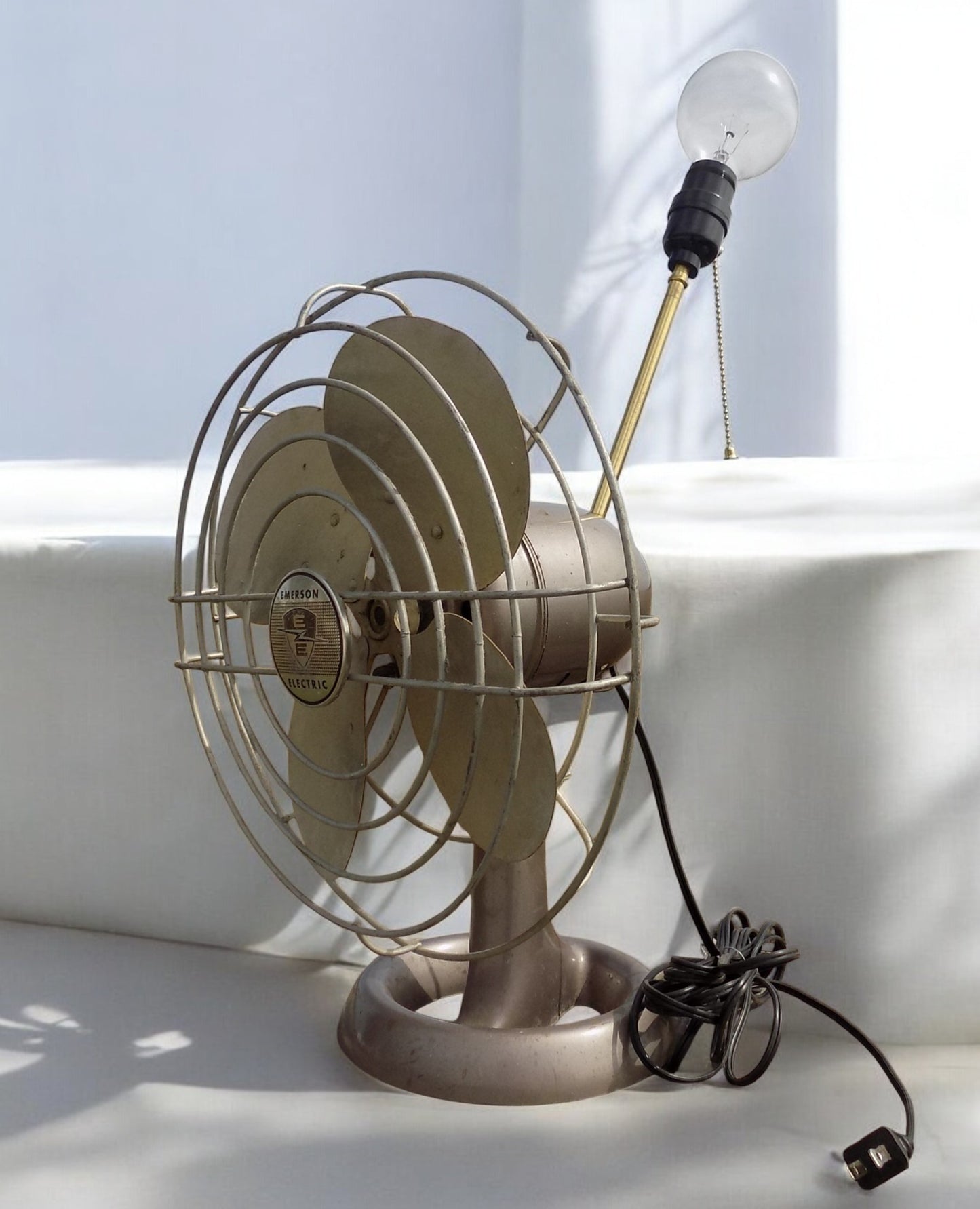 Steampunk Lamp, Emerson Electric Fan, Table Lamp, Industrial Steam Machine Age d