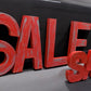 Sale Cardboard Letters, Advertising Sign, Red Vintage Display, Large Sale Sign