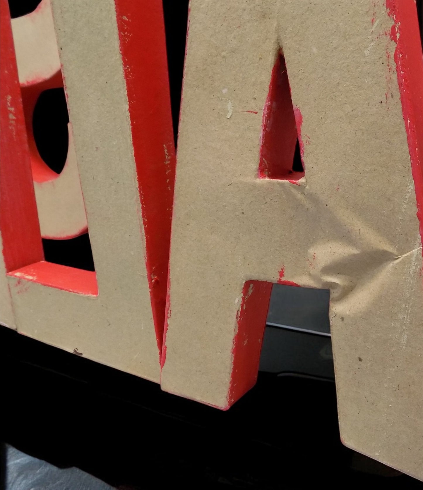 Sale Cardboard Letters, Advertising Sign, Red Vintage Display, Large Sale Sign