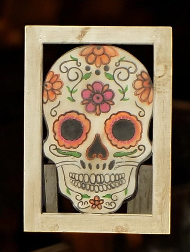 Metal Sugar Skull, Day of the Dead Decor, Dia De Los Muertos Sign Calavera, H