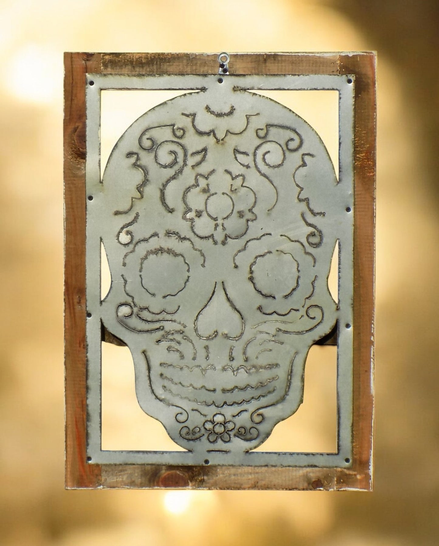 Metal Sugar Skull, Day of the Dead Decor, Dia De Los Muertos Sign Calavera, H