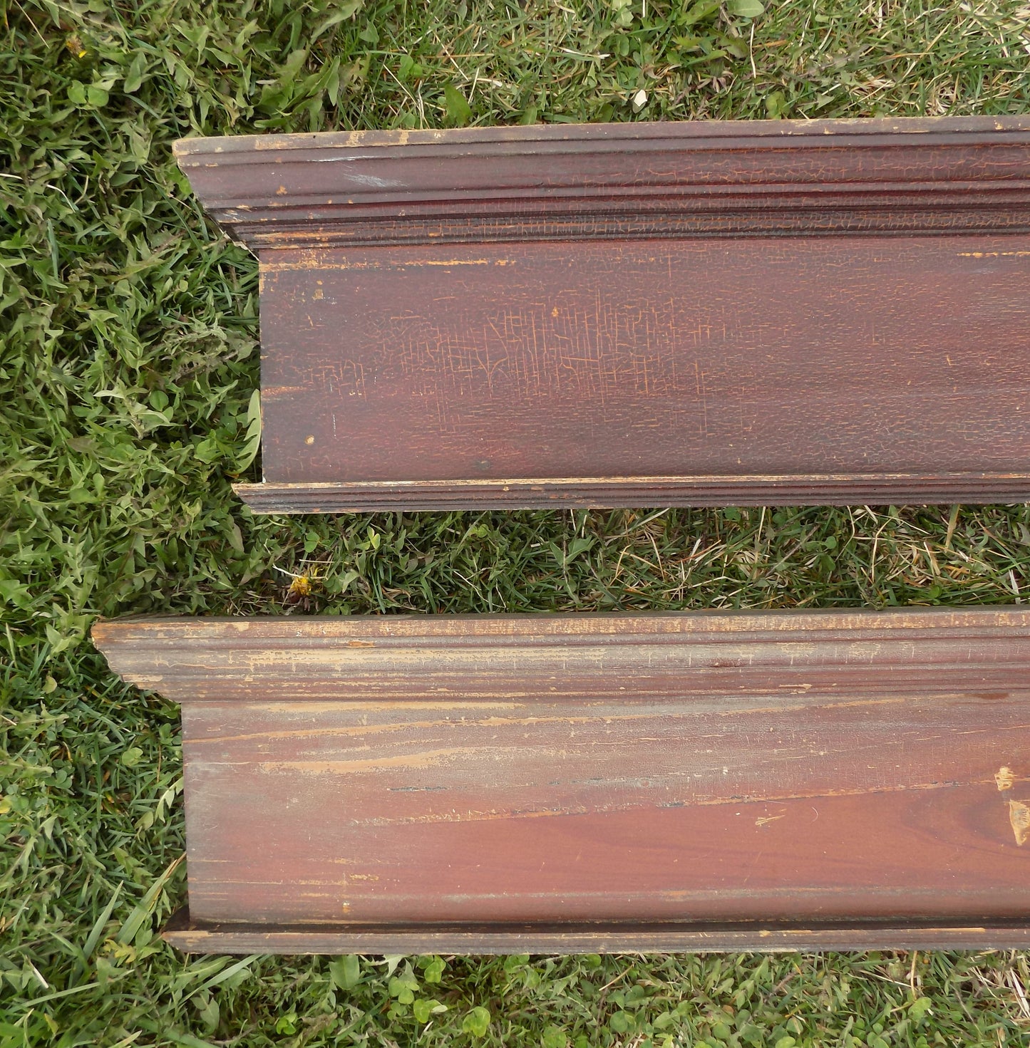 Pair Crown Molding Headers, Trim Door Window Pediment Architectural Salvage B16