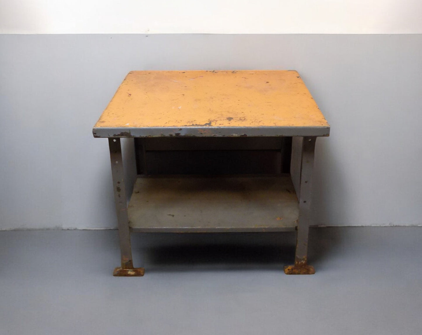 Industrial Metal Workbench Table, Vintage Garage Bench, Industrial Work Table