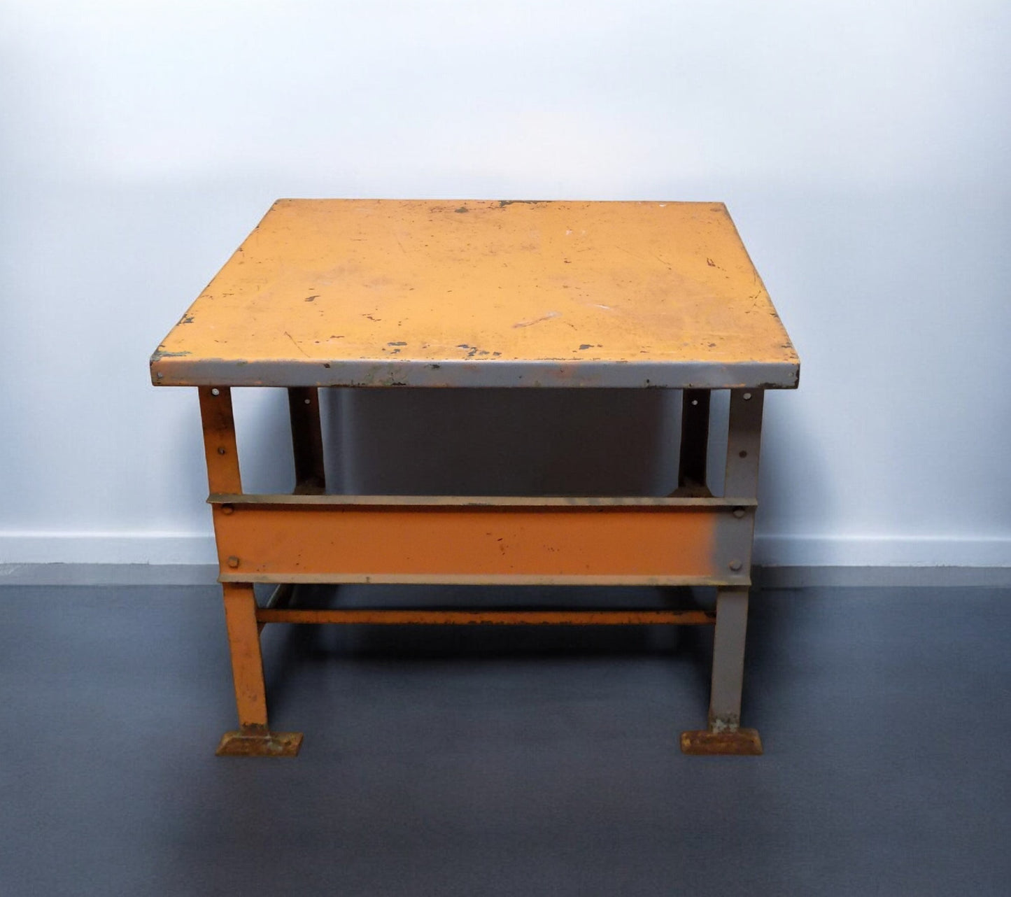 Industrial Metal Workbench Table, Vintage Garage Bench, Industrial Work Table